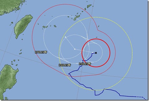 台風14日(日)午後9時tori 台風14日(日)午後9時tori