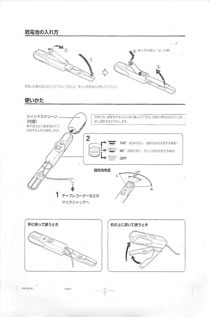 CM-DS5 AIWA アイワ ステレオコンデンサーマイクロフォン 取扱説明書