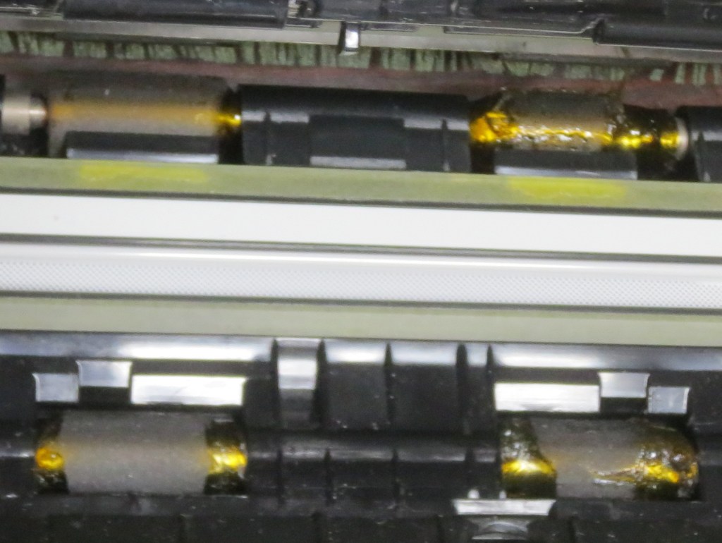 スキャナの溶けたローラー